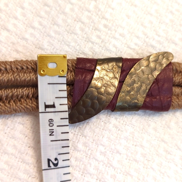 Vintage Metal Leather Stretch Belt - Picture 11 of 11